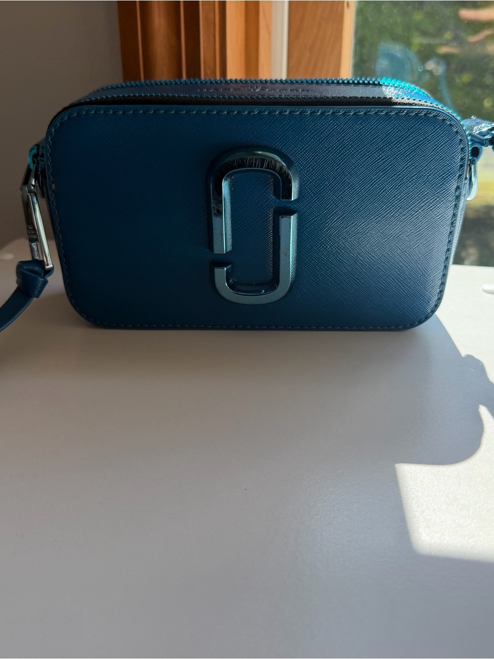Marc Jacobs Teal Crossbody Double J Camera Bag